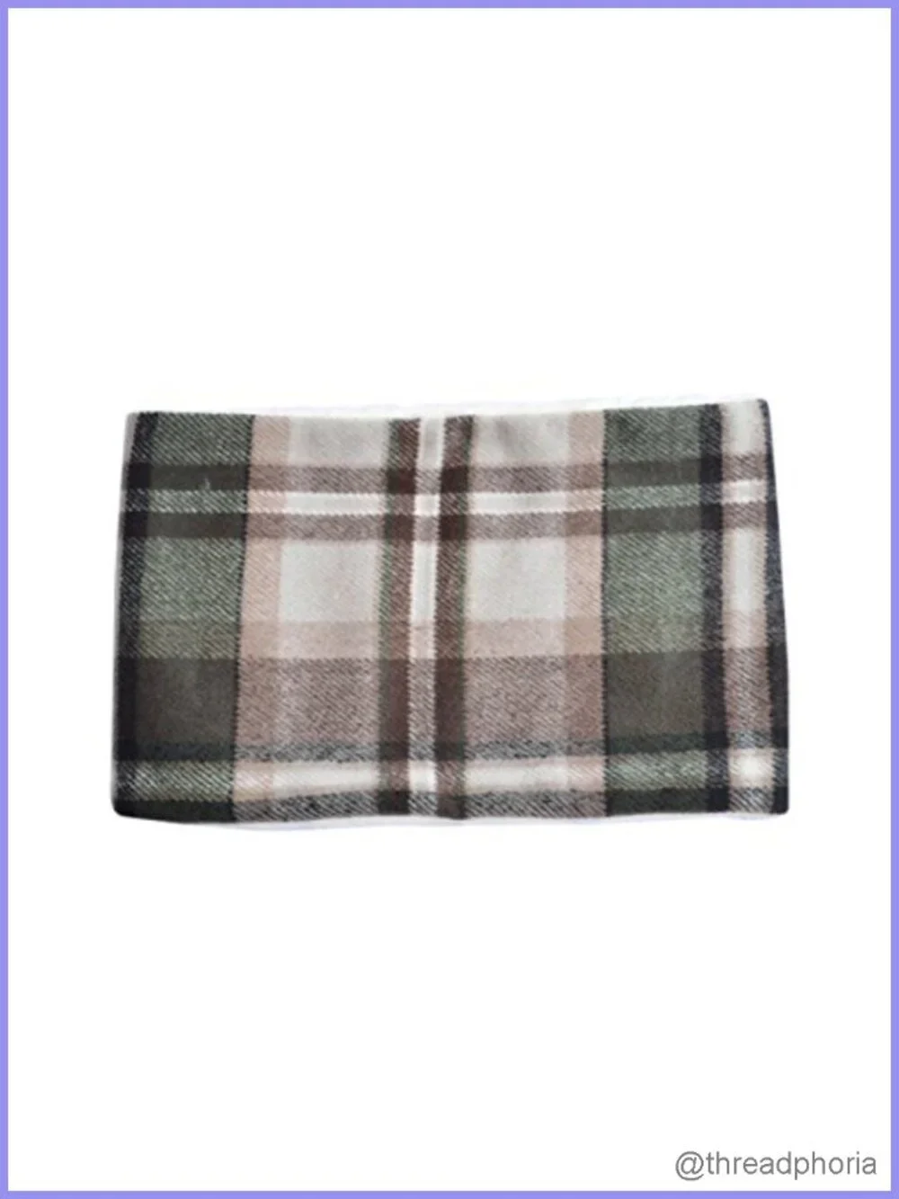 Checker Plaid Faux Fur Infinity Loop Scarf Wrap